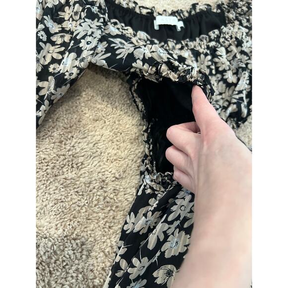 ASTR the Label Off Shoulder Sexy Cutout Ruffle Daisy Floral Mini Dress Lined Med - Picture 3 of 7